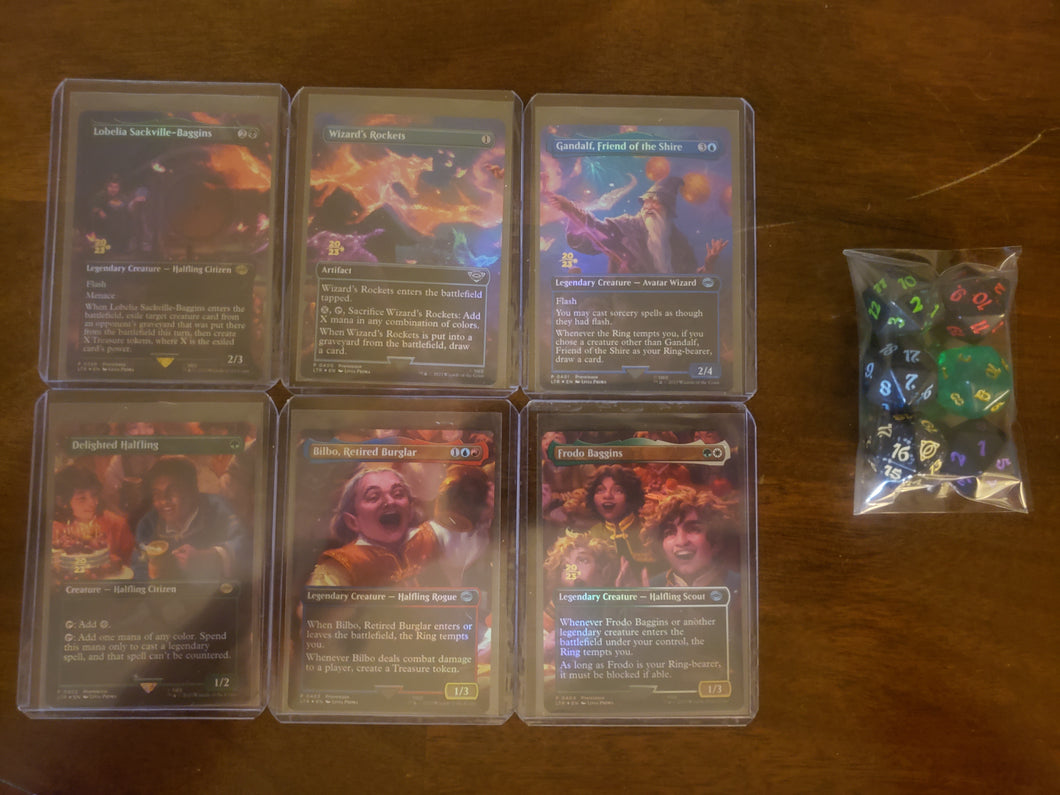 Lord of the Rings Pre-Release Promos and Dice.